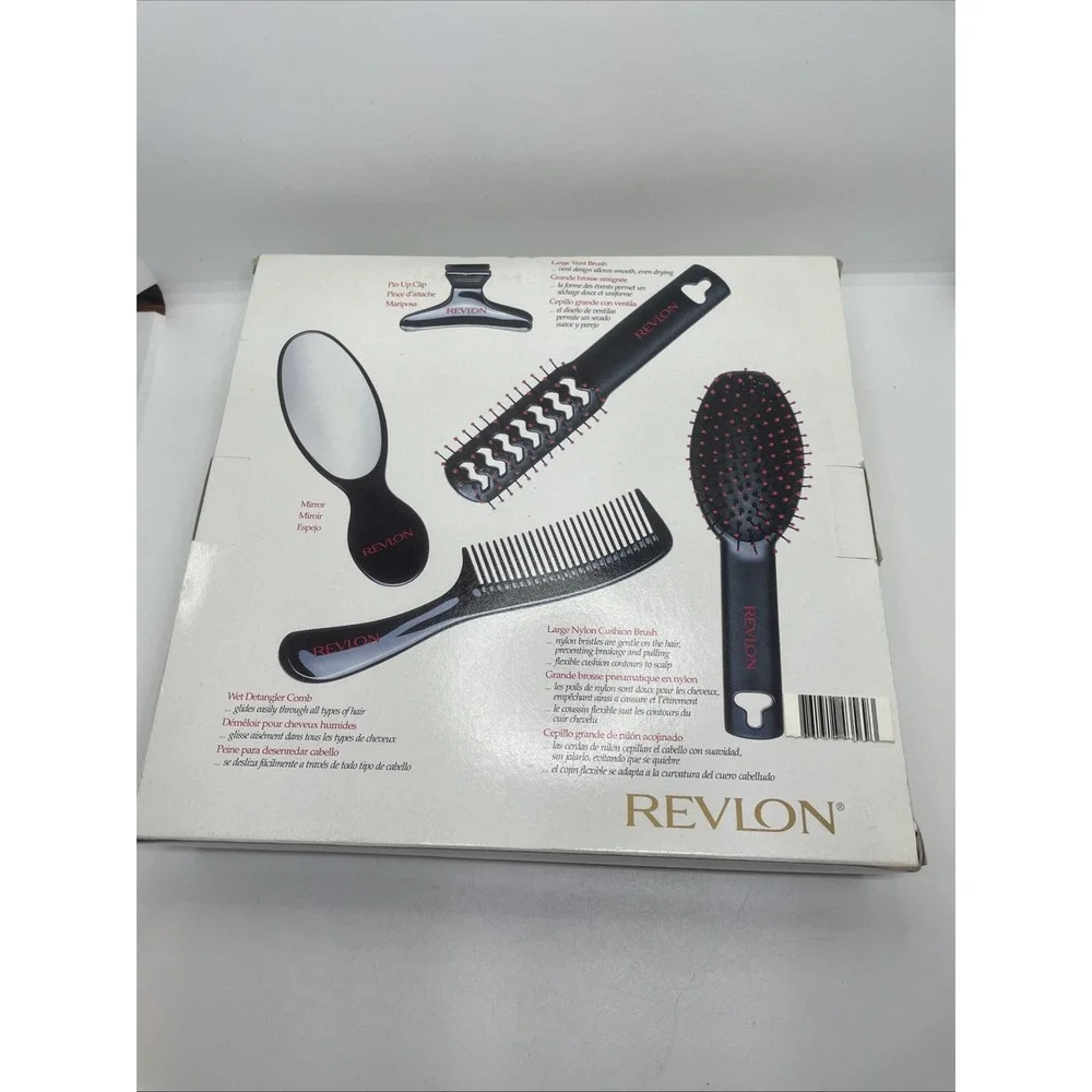 Vintage 1999 Revlon 5 Piece Brush Comb Mirror Gift Set‎ NOS NIB RV-3569B